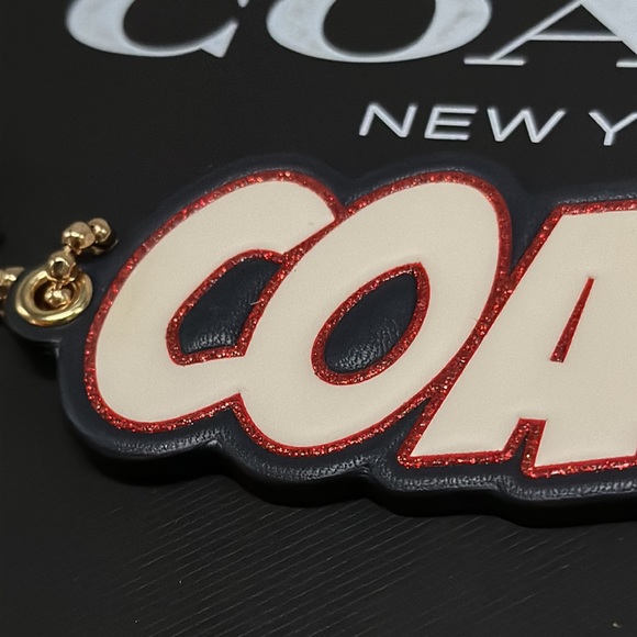 Coach Comic Coach Script Hangtag Marvel Signature Logo Bag Charm Keychain 2051 - Picture 4 of 7